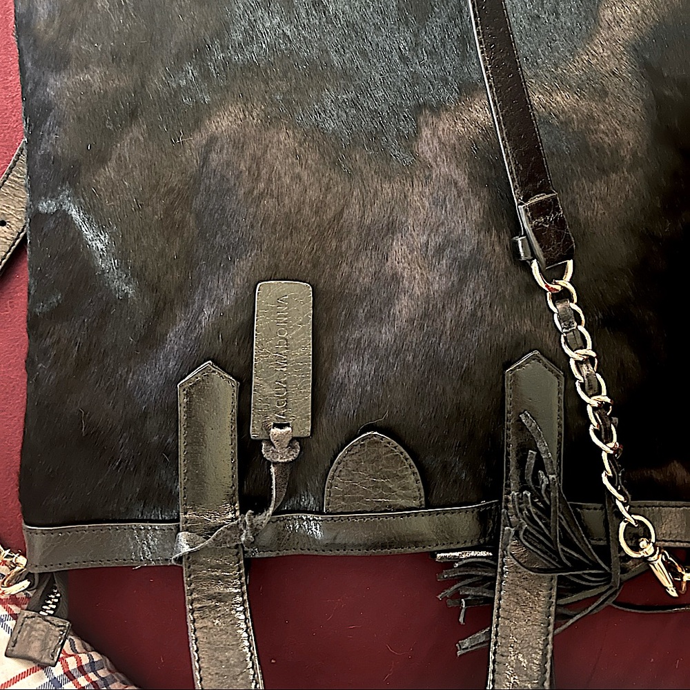 Nice leather and calf hair black bag